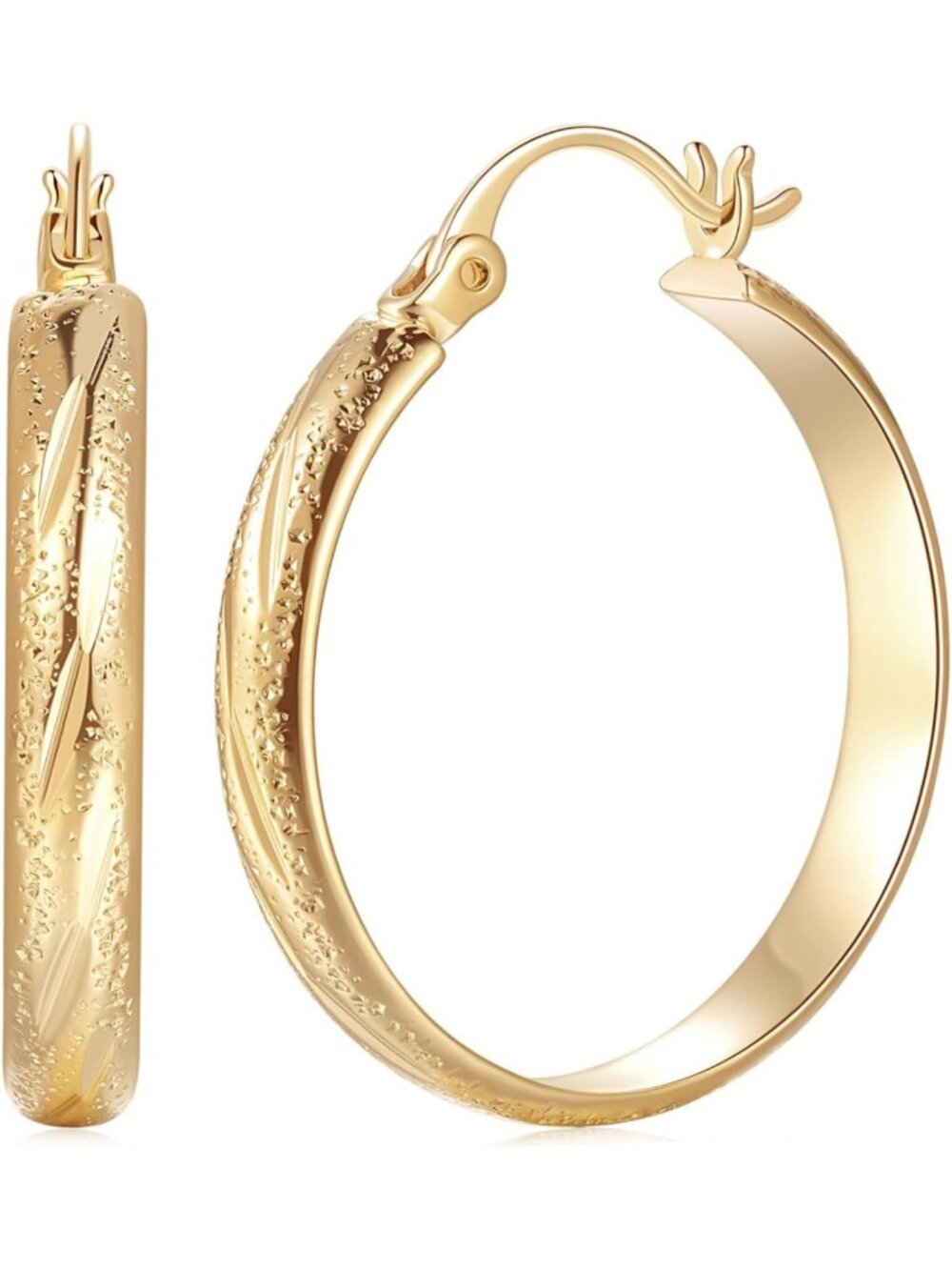 Stylish 14K Gold Hoop Earrings for Women - Elegant Fashion Jewelry Accessory